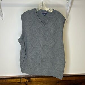 Roundtree‎ & Yorke Gray Cotton Sweater Vest- XL